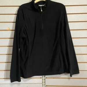 Emily‎ B XXL Black Fleece Full Zip Long Sleeve Jacket No Pockets